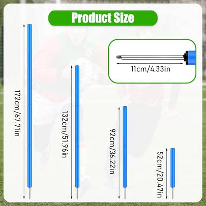 TOBWOLF Adjustable Soccer Agility Training Poles, Detachable Sports Training Speed Sticks