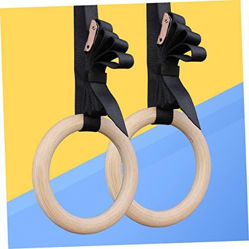BESPORTBLE Pair Gymnastic Rings Fitness Ring Exercise Rings Workout Rings aldult Stretch Ring Bamboo Child - color: Multi