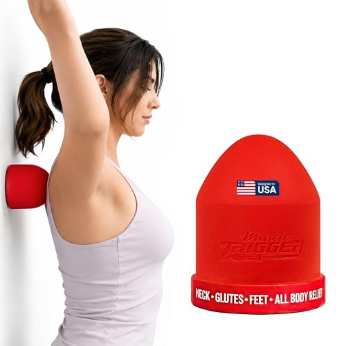 Muscle Trigger Silicone Barbell-Mounted Trigger Point Massage Tool for Back, Neck, Shoulders, Feet & Plantar Fasciitis Relief, Myofascial Release and Deep Tissue Muscle Recovery for Home and Gym - color: Red