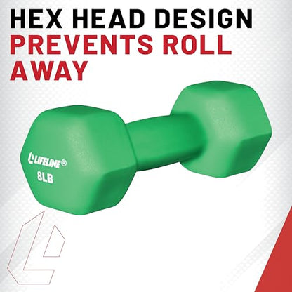 Lifeline Fitness Neoprene Dumbbell Weights - Premium Quality Equipment for Home Gym - Multiple Weight Options - style: 5 LB