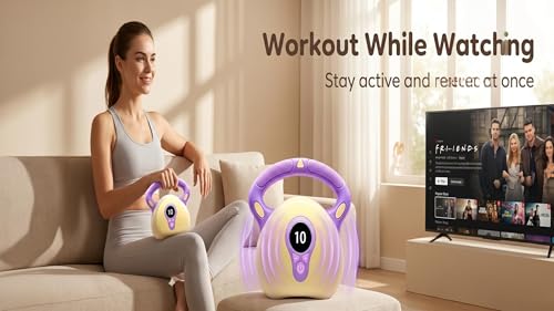 Smart Resistance Vibrating Kettlebell for Women, 25-Level Adjustable Frequency, 10-Min Timer, Portable Home Workout Gear for Fat Burning, Muscle Toning & Lymphatic Drainage