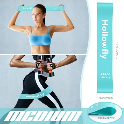 Hollowfly 30 Pcs Bulk Resistance Bands Latex Loop Non Slip - color: Blue, size: Medium