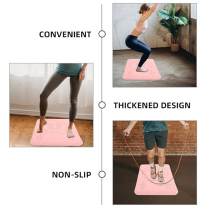 Anti-Slip Workout Mat Non-slip Tpe Skipping Rope Mat 23.6x15.7x0.4Inch Soundproofing Fitness Exercise Pad for Indoor Home Gym Workout Yoga Training