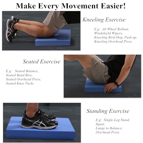 High-Density Balance Pad, Extra Large Balance Pad for Physical Therapy, TPU Foam Balance Board for Rehabilitation Stability Workout Knee and Ankle Exercise