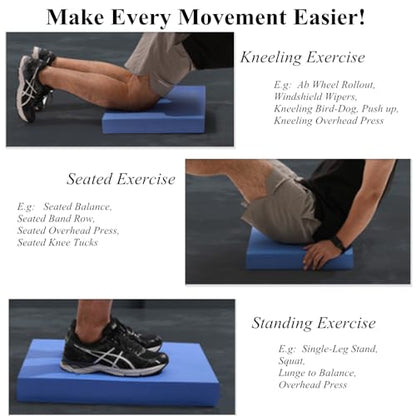 High-Density Balance Pad, Extra Large Balance Pad for Physical Therapy, TPU Foam Balance Board for Rehabilitation Stability Workout Knee and Ankle Exercise