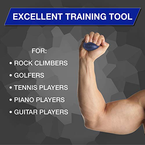 THERABAND Hand Exerciser, Ball For Hand, Wrist, Finger, Forearm, Grip Strengthening & Therapy, Squeeze Ball to Increase Hand Flexibility & Relieve Joint Pain, Blue, Firm