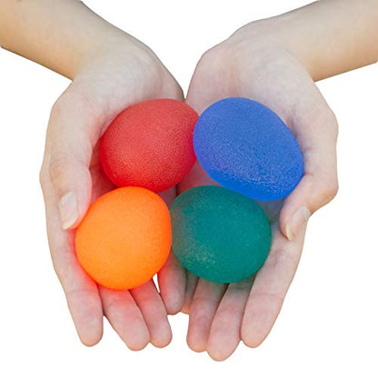 RMS 4-Pack Hand Exercise Balls - Physical & Occupational Therapy Kit
