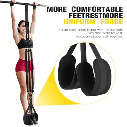 Pull Up Assistance Bands, Resistance Bands for Pull Up Bar Workout, Adjustable Heavy Duty Pull Up Assist Equipment with 4 Assistance Bands, Home Gym Fitness Exercise Strength Training - color: 1-Black