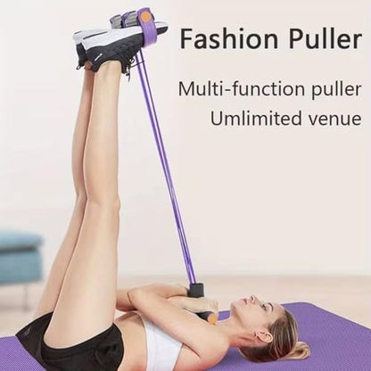Upgraded Pedal Resistance Band with Handle, Soft Durable Fashion Puller Exercise with Thickened 6 Tension Ropes, Tube Pedal Resistance - color: Purple