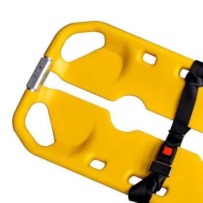 LINE2design Scoop Stretcher - EMS Medical Folding Stretcher 400lb Load Capacity Emergency Portable Travel Size Patient Transport Adjustable Lightweight Immobilization Board - Yellow