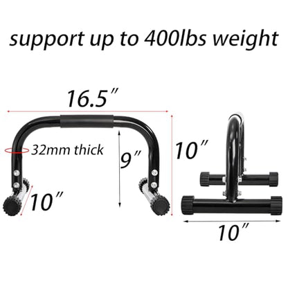 2 Pack Parallettes Bars, 10" High Steel Push Up Handles Bars Strength Training Anti-Slip Calisthenics Equipment for Handstand, Full Planche, L-sit & Dip, Home Fitness & Gym Floor Workouts