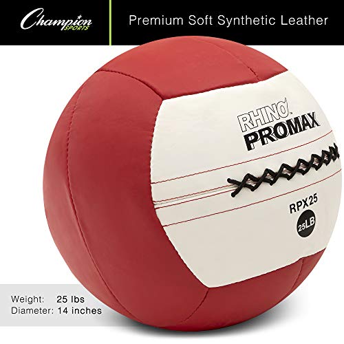 Champion Sports Rhino Promax Wall Balls - Soft Shell Non-Slip Grip for Weightlifting, Plyometrics, Cross Training, & Home Gym