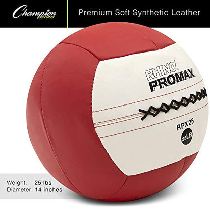 Champion Sports Rhino Promax Wall Balls - Soft Shell Non-Slip Grip for Weightlifting, Plyometrics, Cross Training, & Home Gym