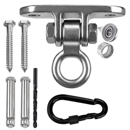Heavy Duty Swing Hanger for 1000 LBS Capacity Hammock Hanger 180° Swing Stainless Steel Swing Hardware Accessories for Porch Playground Yoga Sand Bag - size: Pack 1
