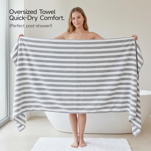 REDKISS Ultra Soft Bath Towel Sets 6-Piece 35"x70" | 100% Microfiber, Highly Absorbent & Quick Dry | Grey Towels for Bathroom, Spa, Gym | 2 Bath, 2 Hand, 2 Washcloths - color: Light Gray