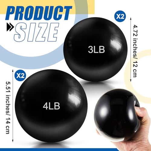 Halloscume 1 lb 2lb 3lb 4lb 5lb Weighted Balls - color: Black, size: 3 Lbs & 4 Lbs