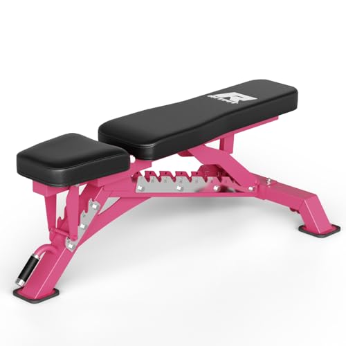 RitFit Adjustable/Foldable Utility Weight Bench for Home Gym, Weightlifting and Strength Training - Bonus Workout Poster with 35 Total Body Exercises