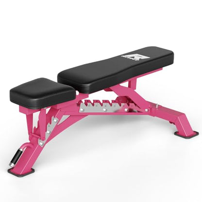 RitFit Adjustable/Foldable Utility Weight Bench for Home Gym, Weightlifting and Strength Training - Bonus Workout Poster with 35 Total Body Exercises