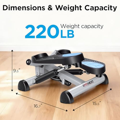 Efitment Mini Stepper for Exercise at Home, Twist Stair Stepper with Resistance Bands, LCD Monitor, Compact Cardio Step Machine for Full Body Workout