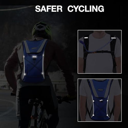 KUYOU Running Hydration Vest - Lightweight Insulated Hydration Backpack with 2L Water Bladder, Adjustable Chest Straps and Reflective Water Backpack for Running Marathon Race Hiking Cycling - color: Blue