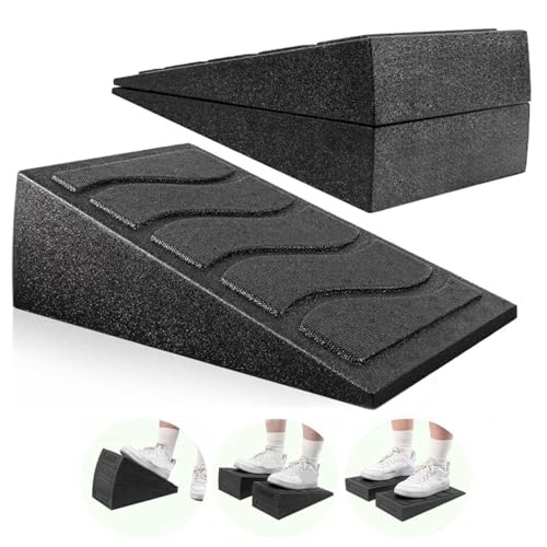 Calf Stretch Wedge Squat - Slant Board Incline Ramp | Non Slip Exercise Support For Ankle Mobility Stretching Gym Home Office Travel Fitness Training Muscle Relief Performance Booster Recovery Use
