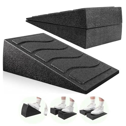 Calf Stretch Wedge Squat - Slant Board Incline Ramp | Non Slip Exercise Support For Ankle Mobility Stretching Gym Home Office Travel Fitness Training Muscle Relief Performance Booster Recovery Use