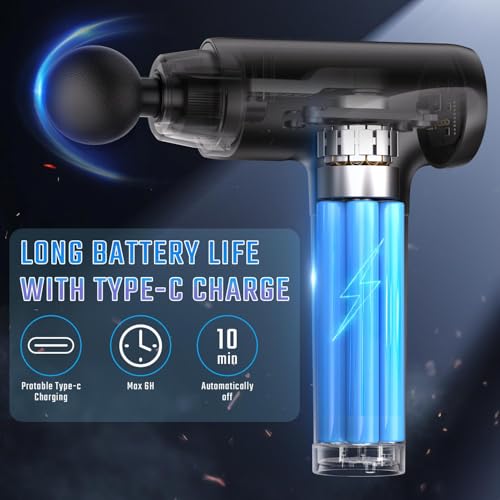 cotsoco Massage Gun Deep Tissue, Muscle Massage Gun with 9 Attachment Heads 20 Speeds & Silent Brushless Motor for Pain Relief, Handheld Percussion Back Massager Gun, Fathers Day Dad Gifts(Black)
