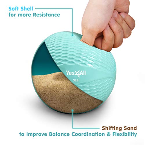 Yes4All Weighted Toning Balls for Exercise, Soft Medicine Balls for Exercise, Pilates, Yoga, Balance, Flexibility, 2-10lbs