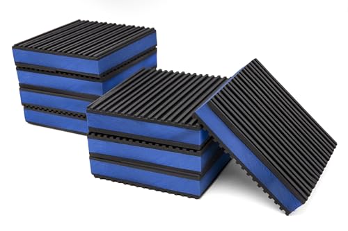 8-Pack Anti Vibration Pads, 4x4x7/8 Inch, EVA Rubber Isolation Mats, Heavy Duty Vibration Isolation Pads for Air Compressos, Conditioner, Treadmill, HVAC Washer Dryer