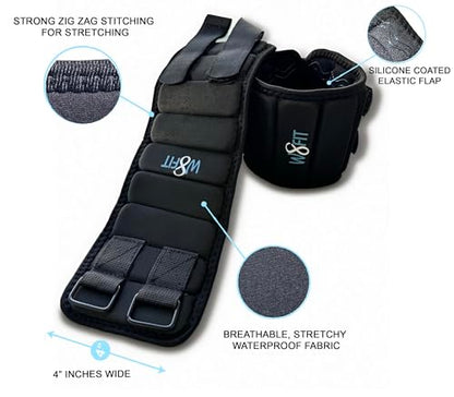 Adjustable Ankle Leg Weights Set of 2 Washable with Removable Weights up to 4.5 LBS