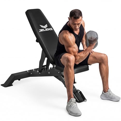 WB02 Adjustable Weight Bench for Home Gym, 660LBS Flat/Incline Workout Bench Press with Fast Adjustment, Thick Cushion, Silent Wheels for Strength Training