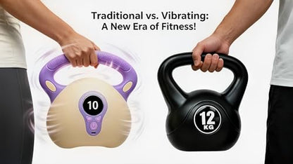 Smart Resistance Vibrating Kettlebell for Women, 25-Level Adjustable Frequency, 10-Min Timer, Portable Home Workout Gear for Fat Burning, Muscle Toning & Lymphatic Drainage