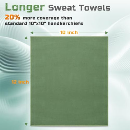 20 Pack 12"x10" Microfiber Sweat Absorbing Handkerchiefs for Men, Quick-Dry Sweat Rags Towels for Face, Neck, Gym