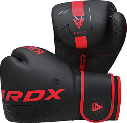 RDX Boxing Gloves, Pro Training Sparring, Maya Hide Leather, Muay Thai MMA Kickboxing, Men Women Adult, Heavy Punching Bag Focus Mitts Pads Workout, Ventilated Palm, Multi Layered, 8 10 12 14 16 18 Oz - color: RED, size: 16 OZ