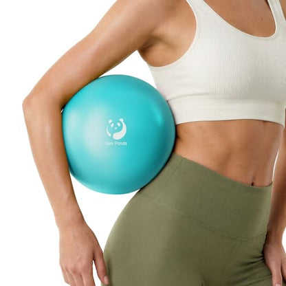 Slim Panda Pilates Ball, 9 Inch Small Exercise Ball, Anti Burst Mini Yoga Ball for Stability, Workout, Barre, Core Strength, Physical Therapy, Balance, Stretching