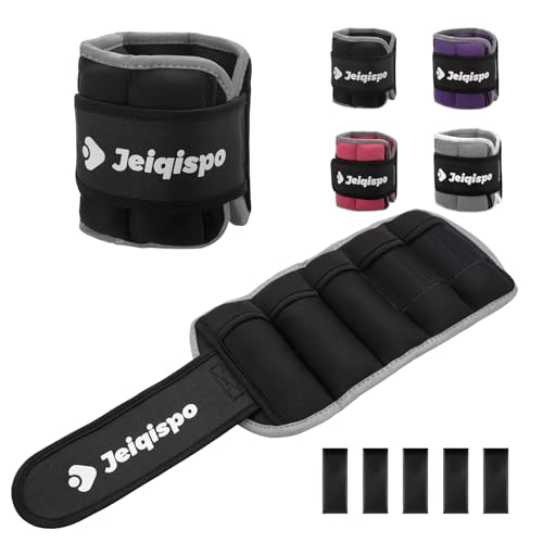 Adjustable Ankle Weights 1 Pair 2/4/6/8/10 LBS Wrist Leg Arm Weights for Women Men Kids,Strength Training with Removable Weight for Fitness Gym Workout Running Walking - color: black, size: 2*5lb
