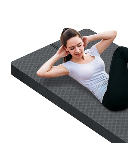 nuveti Large Exercise Mat - 15mm/20mm/30mm Thick Yoga Mat | Workout Mat for Fitness, Yoga, Pilates, Stretching & Floor Exercises for Women & Men with Free Carrying Bag