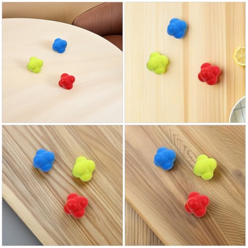 6Pcs Reaction Speed Training Balls Hexagonal Multiside Design 5.5Cm Sturdy Sports Reflex Balls for Hand-Eye Coordination Agility Training Adults