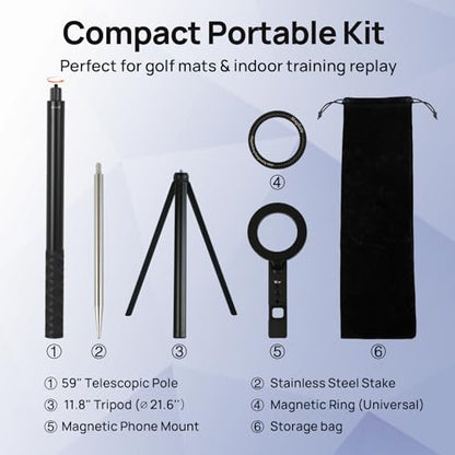 Golf Tripod for Swing Recording & Analysis, 59" Extra-Height