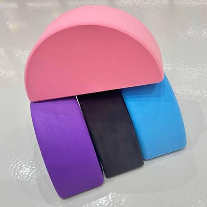 Half Round Yoga Block,Half Moon Balance Block,Multifunctional Exercise Brick Prop AntiSlip for Home Gym Workout Training - color: Blue