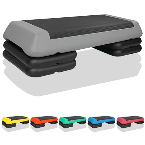 4''-6''-8''Adjustable Aerobic Stepper w/4 Risers Health Workout Step Platform for Sports & Fitness