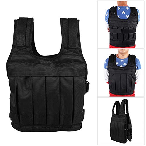 Weight vest, 50 kg high performance exercise Weighted vest Strength training vest Black oxford cloth for weight loss Staying healthy