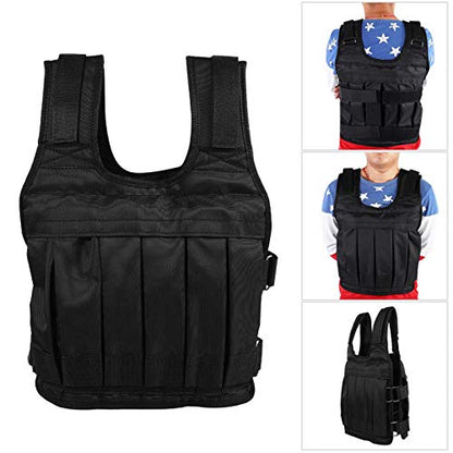 Weight vest, 50 kg high performance exercise Weighted vest Strength training vest Black oxford cloth for weight loss Staying healthy