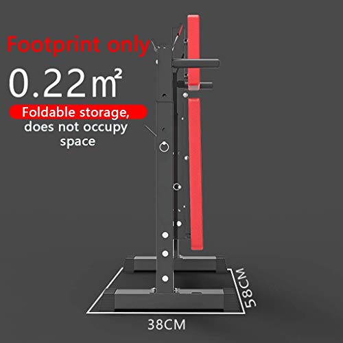 Dip Stands Weightlifting Bed Household Folding Weightlifting Bed Bench Press Rack Multifunctional Barbell Rack Small Professional Training Bed Dumbbell Stool Fitness Equipment ，Black-58x38x80~105cm