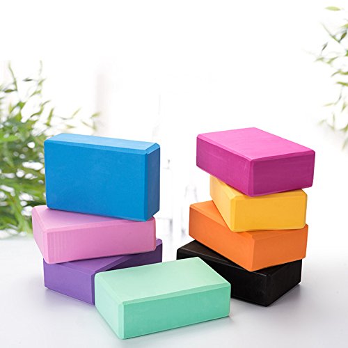 Set of 2 Yoga Blocks EVA Foam Exercise Bricks Provides Stability Balance and Support Improve Strength - 9 x 6x 3 inches