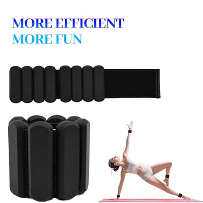 2-Pound Pair Silicone Weighted Wrist & Ankle Bracelets – Adjustable Soft Fitness Sandbags for Men & Women