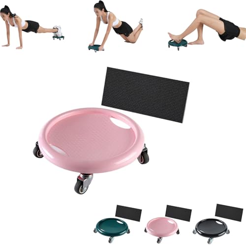 Ab Roller Wheel,Ab Exercise Equipment with Knee Pads,Women's Multifunctional Abdominal Wheel Board,360° Rotating for Core Exercise,Abdominal Strength Training for Full Body Fat Burning Home Gym (A) - color: Pink
