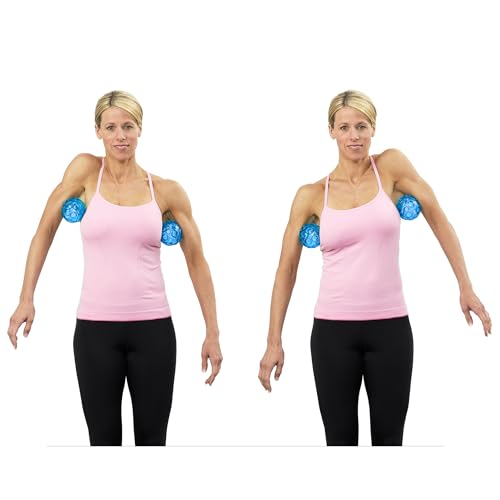OPTP Franklin Method Small Blue Textured Ball Set (Pair) - Inflatable Myofascial Release Ball Set, Massage Balls for Back and Feet Training, Pilates, Yoga, Movement Therapy and More