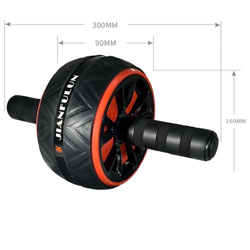 Ab Roller Wheel for Core & Abdominal Strength Workout - Portable Home Gym Exercise Equipment with Non-Slip Handles & Knee Pad for Men & Women