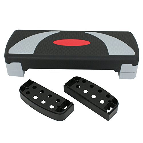 LEMY Adjustable Workout Aerobic Stepper, Exercise Step Platform for Home, Fitness, Gym, Strength Training - color: Black/Gray
